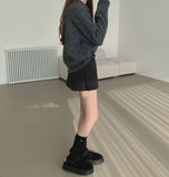 Thick Wool Basic A-Line Belt Set Skirt Pants