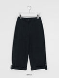 Obnin Capri Ankle Length Button Roll-up Pants