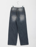 TF hidden banding washed brushed denim pants