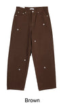 Rhoden flower embroidered cotton pants