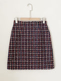 Komare Pearl Tweed H-Line Mini Skirt