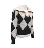 Argyle big collar Knit