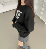 High Quality Cat Embroidery Thick Shibori Long Sleeve Knit