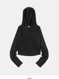 Balance incision ribbed crop hoodie