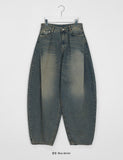 Teconi Washing Pintuck Balloon Wide Denim Pants
