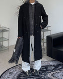 Blanc brush knit hooded zip-up