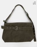 Gentic Washing Leather Belt Buckle Cross Shoulder Bag