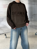 Half Zip-Up Lettering Knit