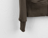 Saga cut two-way warmer high neck slim pile hood long sleeve zip-up