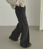 Corduroy Brushed Semi Bootcut Banding Pants