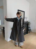 Anati corduroy color matching wide pants
