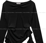 Modney pintuck tail shirring long sleeve