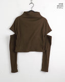 Nikun Brushed Slit Turtleneck Long Sleeve T-Shirt
