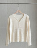 Army V Round Ribbed Knit Cardigan