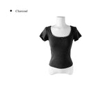 Enz Ribbon Square Neck Short Sleeve T-shirt