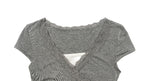 Dipyu Lace Diagonal Slim Short Sleeve T-Shirt