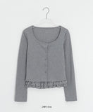 Gentil Frill Dot Layered Sleeveless Cardigan Set
