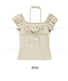 Yudee Dot Puff Short Sleeve Set