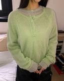 Terran Raglan Button Round Knit