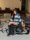 Font Stripe Cable Knit