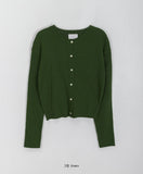 Missent Ribbed Button Round Knit Cardigan