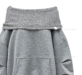Mio Drape Hood Off-Shoulder Sweatshirt
