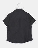 Siyu slim fit raw denim pocket short sleeve shirt