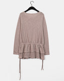 Rippon Frill Tiered Strap Round Long Sleeve T-Shirt