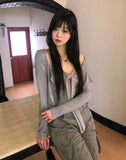 Mevni Dot Sleeveless Cardigan Set
