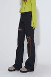 eyelet rope boots-cut denim