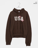 Sufi USA Star Patch Long-Sleeve Hooded T-Shirt
