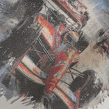 Book Vintage Racing Printing Hood Zip-Up