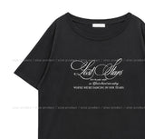 Stars Lettering Unbalance Short Sleeve