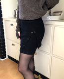 Piri Layered Eyelet Knit Ribbed Short Skirt Pants