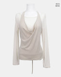 [SET] Anyu Lip Neck Layered Long Sleeve T-Shirt