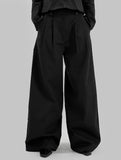 Pintuck Cotton Wide Pants