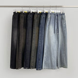 Folding Pin Tuck Hem Snap Balloon Fit Wide Fit Banding Denim Pants