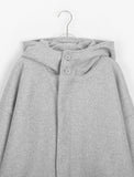 [unisex] Bcorn wool over quilted hood long coat