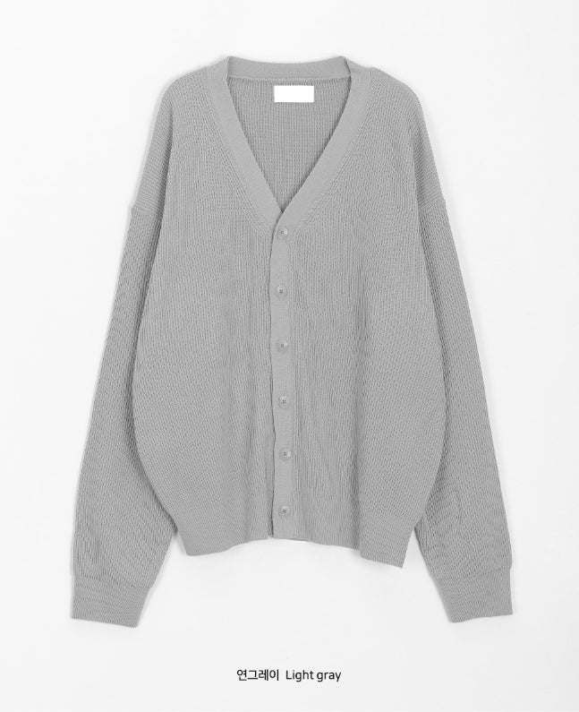 【BAON】[unisex] Mebon over knit cardigan BAON (バオン) - [男女兼用]メボンオーバーニットカーディガン