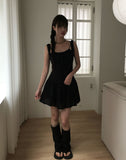 Az Punching Lace Ribbon Sleeveless Bustier Mini One Piece