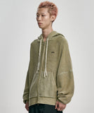 [PBA] Five AJO Logos Washed Zip-Up Hoodie