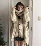 [wool20%] Ellie Bokashi handmade knit cardigan