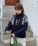 Gilever Raglan Nordic Wool Knit Cardigan