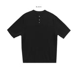 Ribbed Span Henley Neck Knit