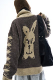 Rabbit knit zip-up sweater