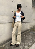 SLEEK SHIRRING BOOTCUT PANTS