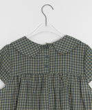 Hustle check ribbon short sleeve blouse