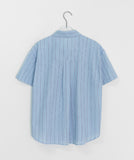 Fumin Stripe Seersucker Short Sleeve Shirt