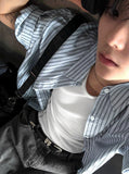 Ale Stripe Linen Short Sleeve Shirt