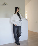 Divor Stripe Washing Wide Denim Pants